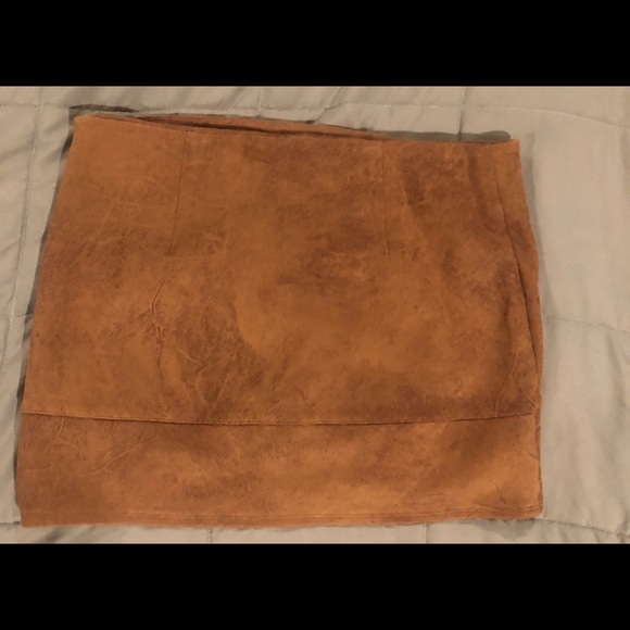 Free People Tan vegan suede mini skirt - Picture 4 of 5
